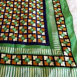 Vintage Green Geometric Scarf Long